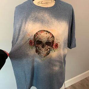 Floral skull burnout tee